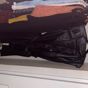 Long open leather jack vest Marc New York size m new with tags